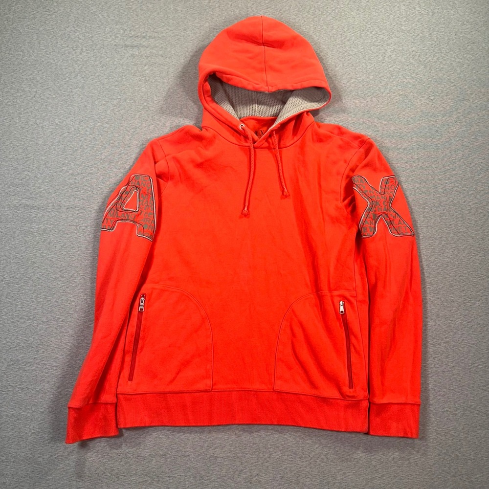 Armani Exchange Hoodie Mens Small Pullover‎ Hooded AX Embroidered Zip Pockets